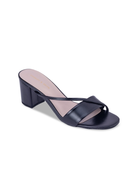 

CHARLES & KEITH Women Black Solid Block Heels