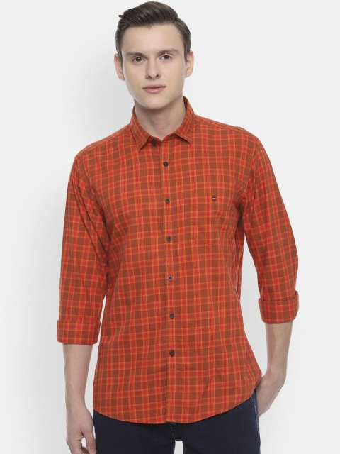 

Louis Philippe Sport Men Orange Slim Fit Checked Casual Shirt