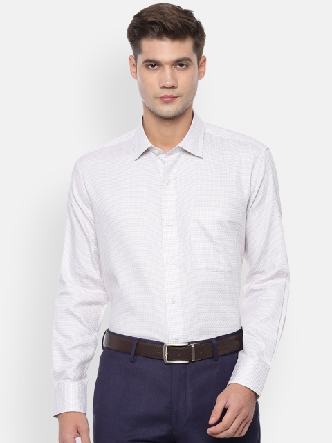 

Luxure by Louis Philippe Men White Regular Fit Self Design Formal Shirt