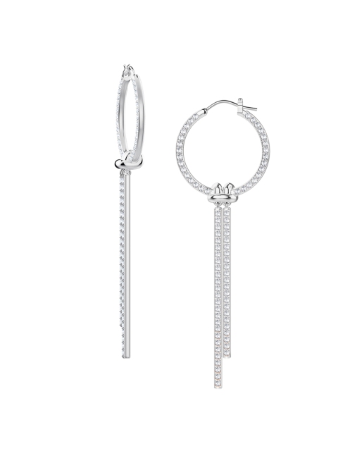 

SWAROVSKI Rhodium-Plated & White Lifelong Hoop Pierced Earrings