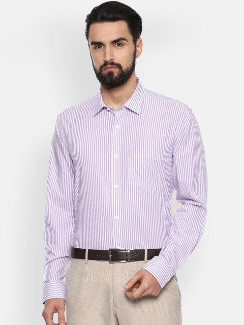 

Louis Philippe Men Purple Slim Fit Striped Formal Shirt