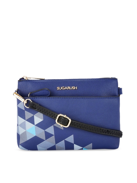 

Sugarush Blue Printed Sling Bag