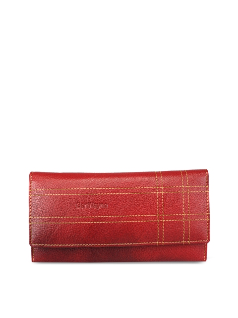 

GENWAYNE Maroon Solid Leather Purse