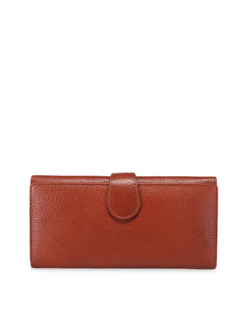 

GENWAYNE Women Brown Solid Three Fold Wallet