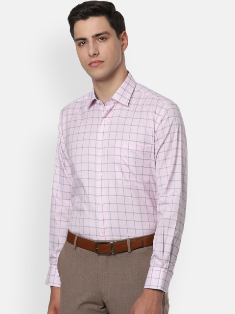 

Luxure by Louis Philippe Men Pink Slim Fit Checked Formal Shirt