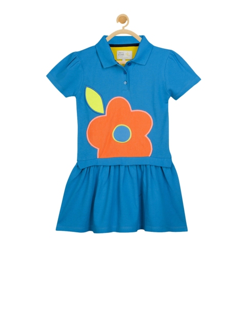 

Cherry Crumble Girls Blue Printed T-shirt Dress