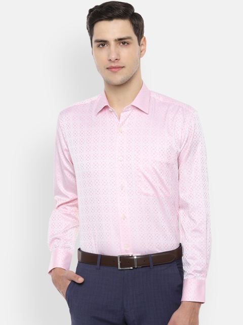 

Luxure by Louis Philippe Men Pink Regular Fit Self Design Formal Shirt