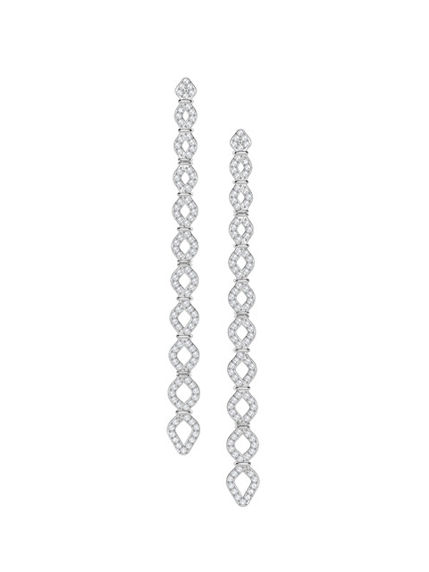 

SWAROVSKI Silver-Toned Rhodium-Plated Contemporary Drop Earrings