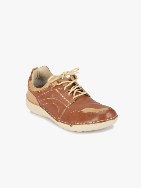 

ATTILIO by Ruosh Men Tan Brown Solid Leather Sneakers