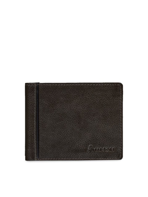 

MAI SOLI Men Grey Solid Leather Two Fold Wallet