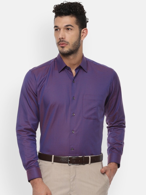 

Luxure by Louis Philippe Men Purple Classic Regular Fit Self Design Formal Shirt