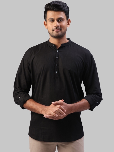 

Raymond Men Black Solid Straight Kurta