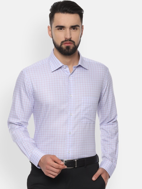 

Louis Philippe Men Blue & Pink Regular Fit Checked Formal Shirt