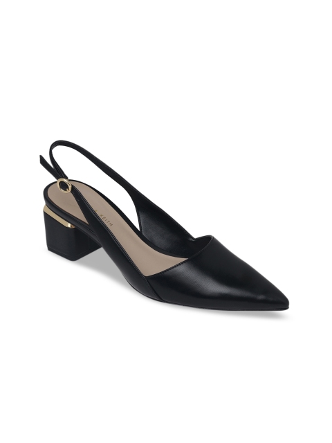 

CHARLES & KEITH Women Black Solid Block Heels