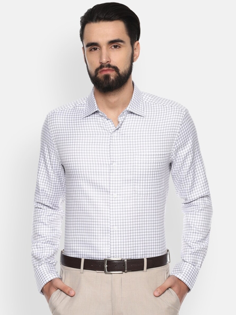 

Louis Philippe Men Grey & White Regular Fit Checked Formal Shirt