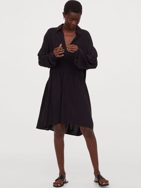 

H&M Women Black Solid Airy Dress
