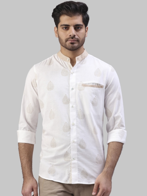 

Raymond Men White Regular Fit Printed Casual Shirt