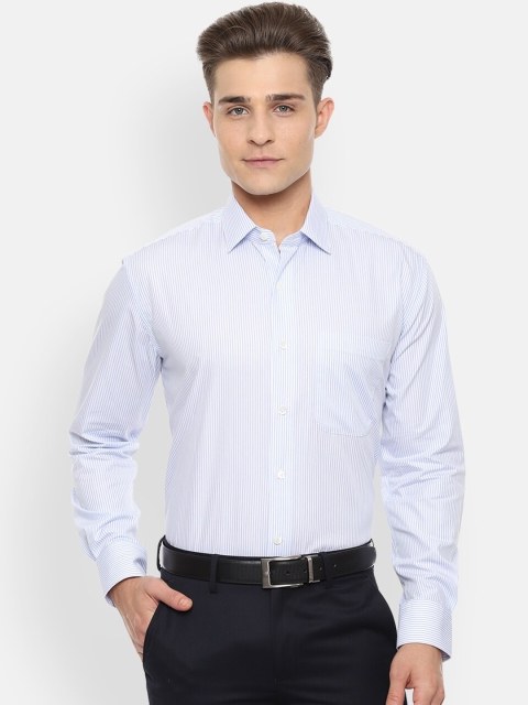 

Luxure by Louis Philippe Men Blue Regular Fit Striped Formal Shirt