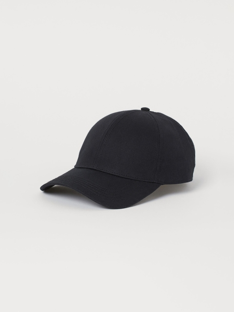 

H&M Women Black Solid Cotton Twill Cap