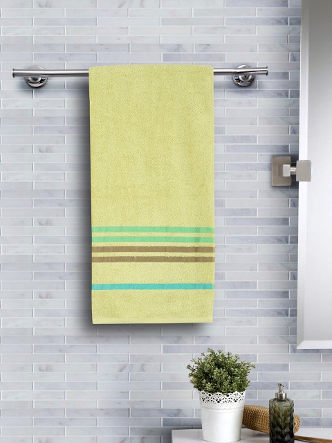 

MASPAR Unisex Green & Brown Striped Supersoft 450 GSM Bath Towel