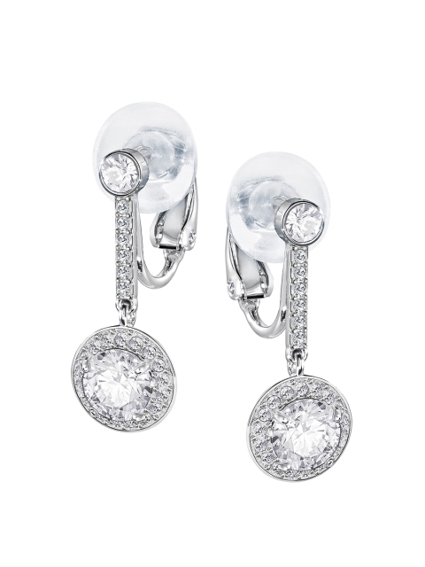 SWAROVSKI Silver-Toned Contemporary Studs