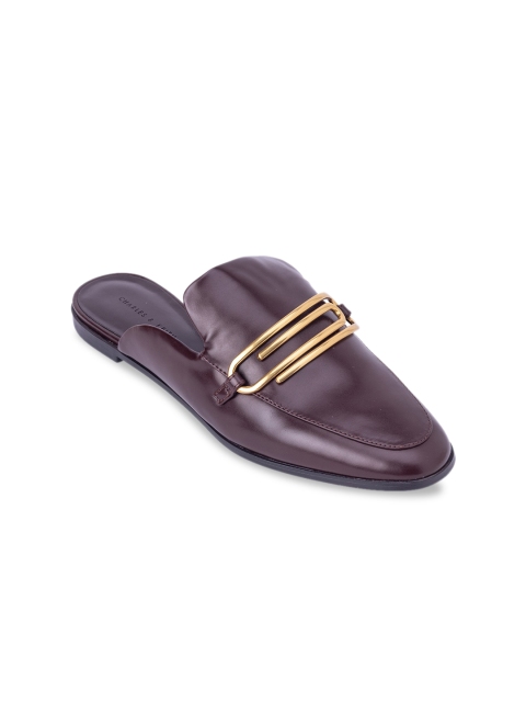 

CHARLES & KEITH Women Brown Solid Mules