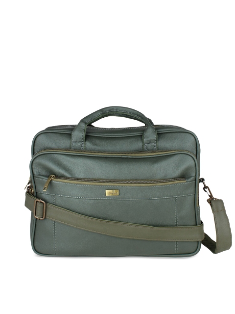 

yelloe Men Olive Green Solid Laptop Bag