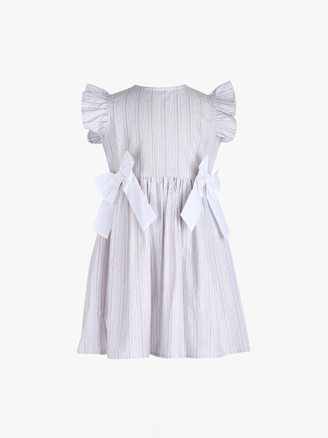 

Tiddlywings Girls White Striped Fit and Flare Dress
