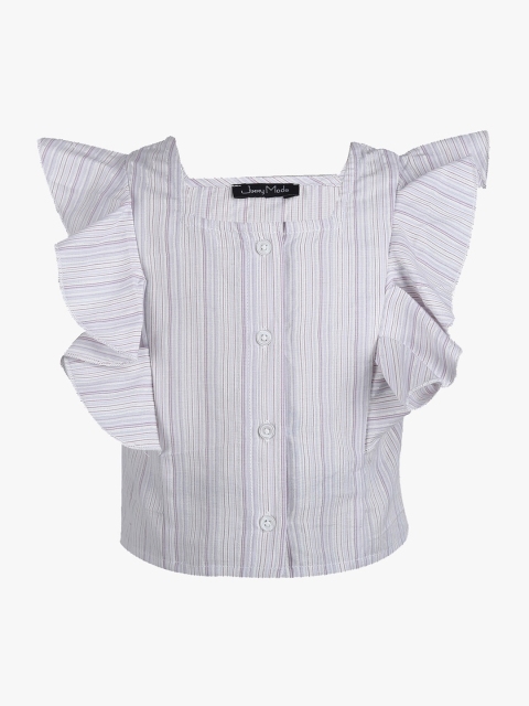 

Tiddlywings Girls White Striped Top
