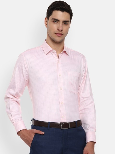 

Luxure by Louis Philippe Men Pink Regular Fit Checked Formal Shirt