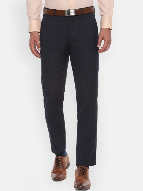 

Luxure by Louis Philippe Men Black Regular Fit Checked Formal Trousers