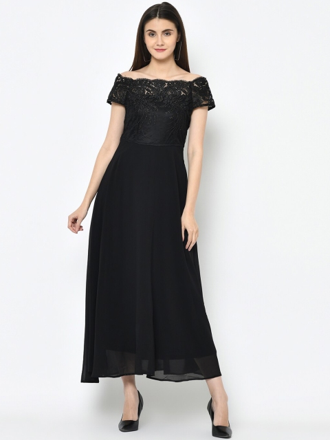 

Latin Quarters Women Black Solid Off Shoulder Maxi Dress