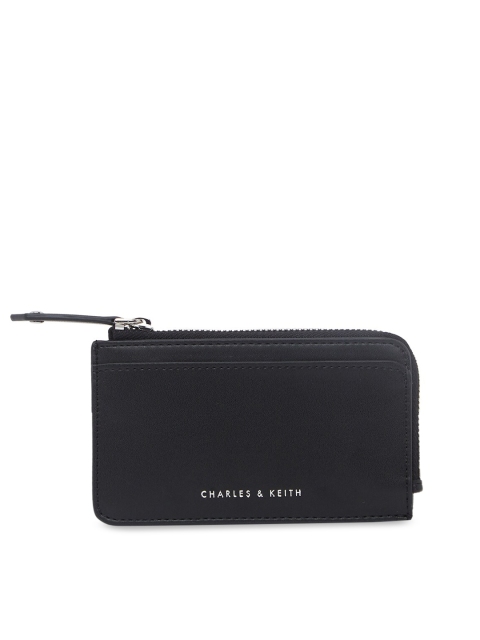 

CHARLES & KEITH Women Black Solid Zip Around Wallet