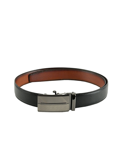 

WINSOME DEAL Men Black & Brown Textured Reversible Belt
