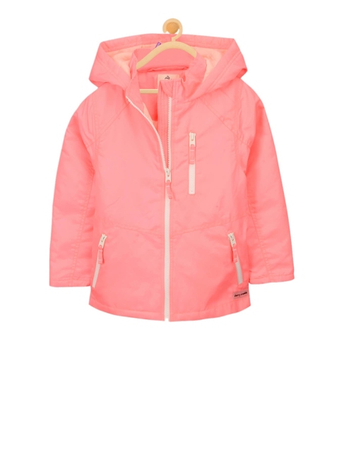 

Cherry Crumble Kids Peach-Coloured Solid Sporty Jacket