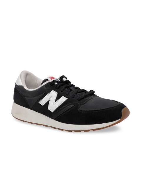 

New Balance Men Black Solid Leather Sneakers