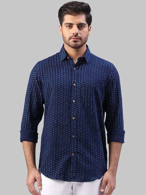 

Raymond Men Blue Regular Fit Printed Casual Shirt