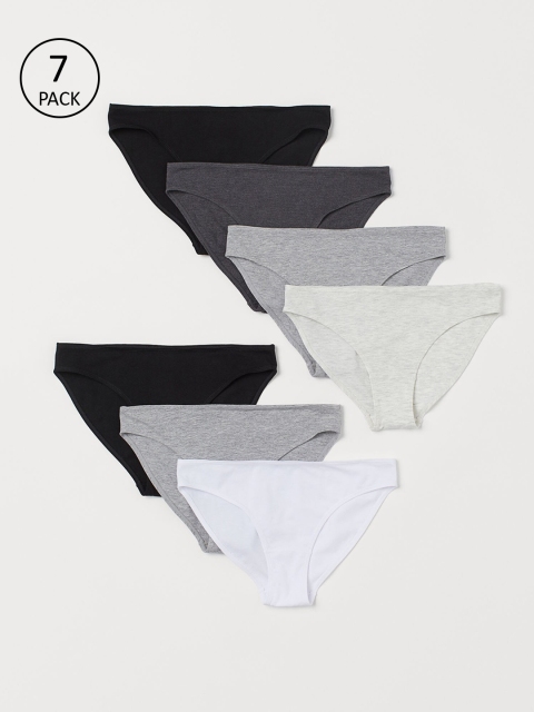

H&M Women Multicoloured 7-Pack Cotton Bikini Briefs 0803969009, Multi