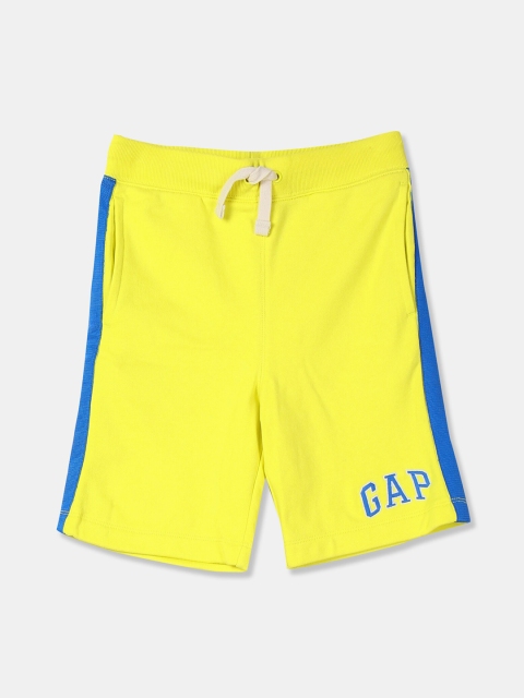 

GAP Boys Yellow & Blue Drawstring Waist Contrast Taping Shorts