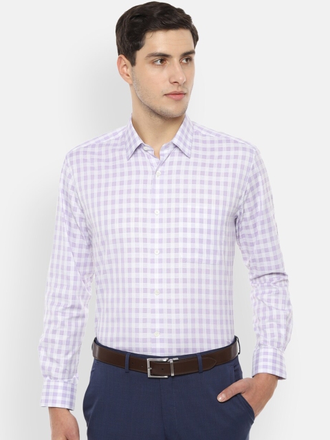

Luxure by Louis Philippe Men Purple & White Regular Fit Checked Formal Shirt