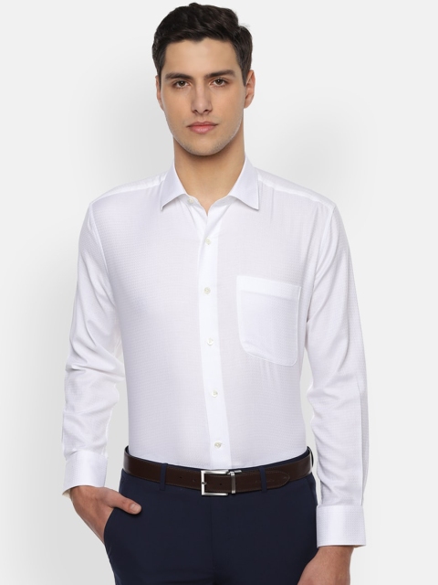 

Luxure by Louis Philippe Men White Regular Fit Self Design Formal Shirt