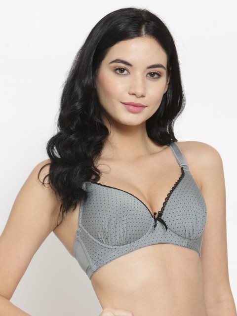 

Laceandme Grey Printed Underwired Lightly Padded Everyday Bra 6328