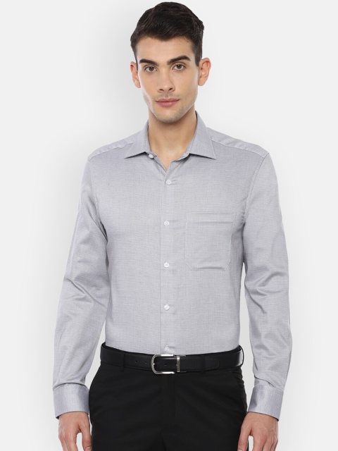 

Louis Philippe Men Grey Regular Fit Self Design Formal Shirt
