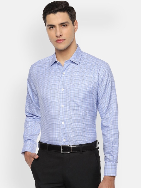 

Luxure by Louis Philippe Men Blue Checked Regular Fit Formal Shirt