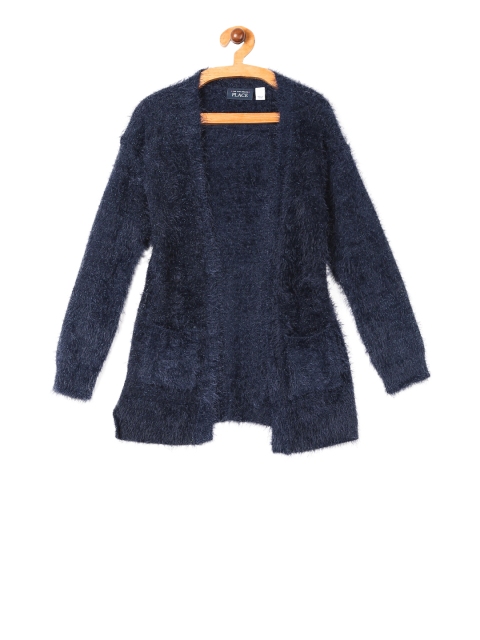 

The Childrens Place Girls Blue Solid Front-Open Sweater
