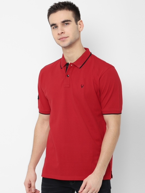 

Allen Solly Men Red Solid Polo Collar T-shirt