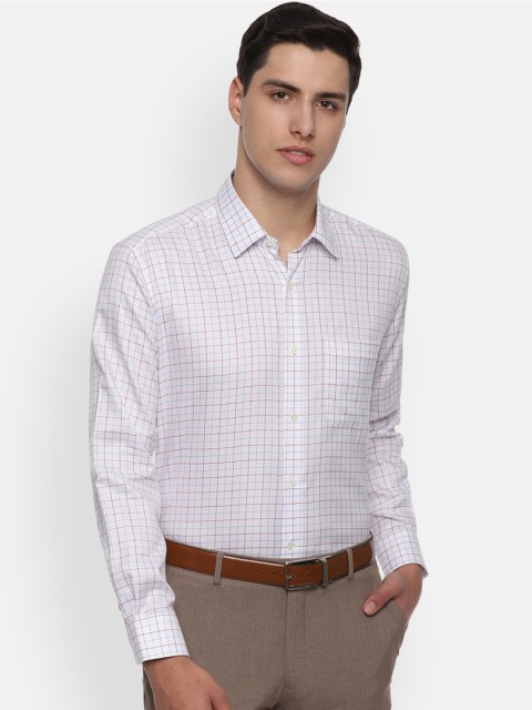 

Luxure by Louis Philippe Men White Regular Fit Checked Formal Shirt