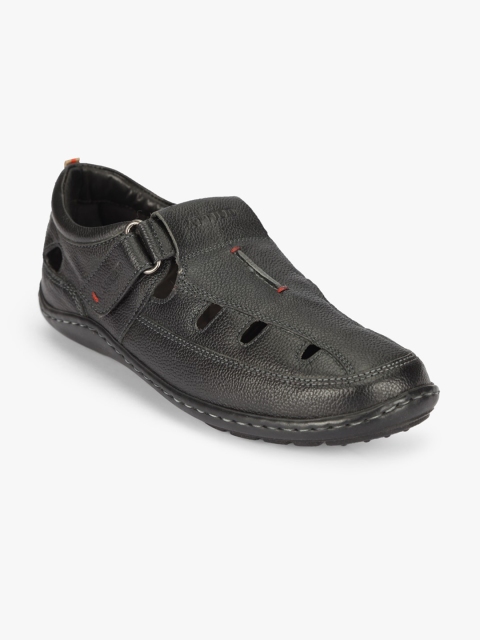 

ATTILIO by Ruosh Men Black Solid Fisherman Sandals