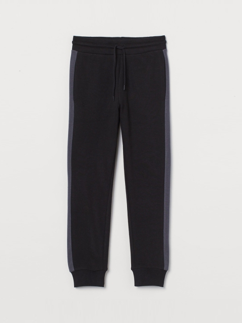 

H&M Boys Black Side-striped joggers