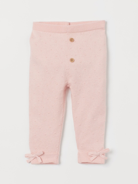 

H&M Girls Pink Solid Fine-Knit Leggings